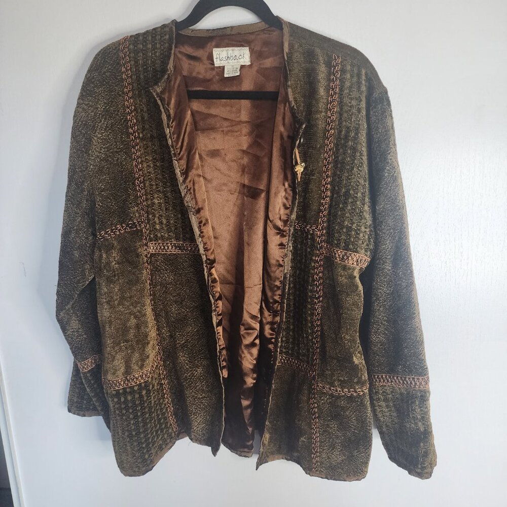 Flashback Green Sweater With Brown Patterns - image 2